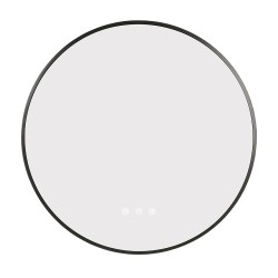900mm Backlit Gunmetal Grey Frame Round LED Mirror with Motion Sensor Auto On