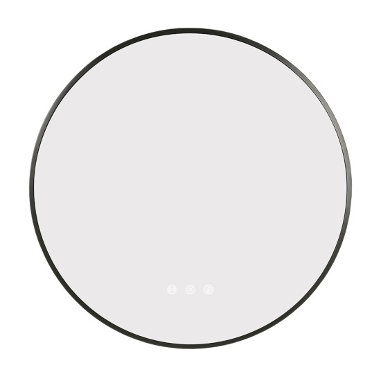 900mm Backlit Gunmetal Grey Frame Round LED Mirror with Motion Sensor Auto On
