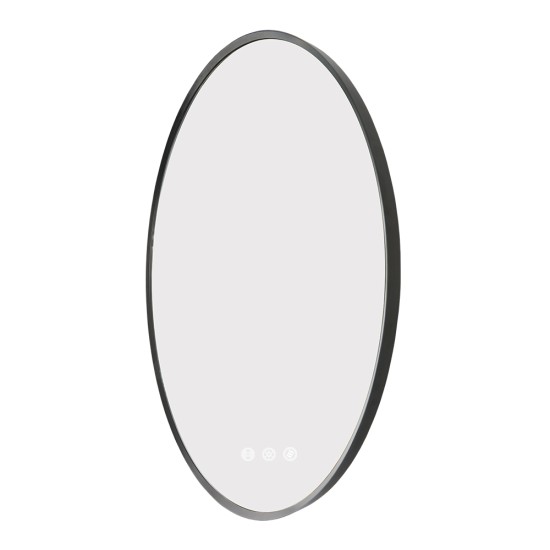 900mm Backlit Gunmetal Grey Frame Round LED Mirror with Motion Sensor Auto On