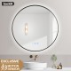 900mm Backlit Gunmetal Grey Frame Round LED Mirror with Motion Sensor Auto On