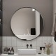 900mm Backlit Gunmetal Grey Frame Round LED Mirror with Motion Sensor Auto On