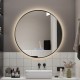 900mm Backlit Gunmetal Grey Frame Round LED Mirror with Motion Sensor Auto On