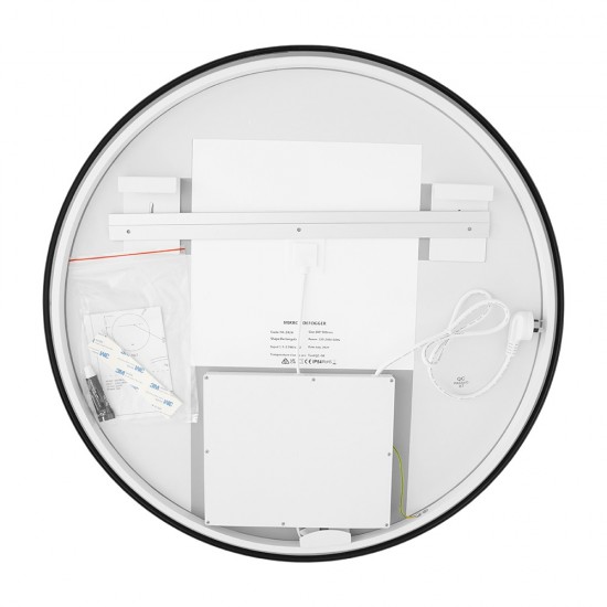 900mm Backlit Gunmetal Grey Frame Round LED Mirror with Motion Sensor Auto On