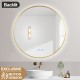 700mm Backlit Yellow Gold Frame Round LED Mirror with Motion Sensor Switch