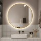700mm Backlit Yellow Gold Frame Round LED Mirror with Motion Sensor Switch