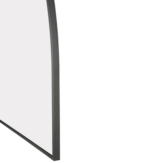 1200x850mm Backlit Gunmetal Grey Frame Arched LED Wall Mirror Demister Function