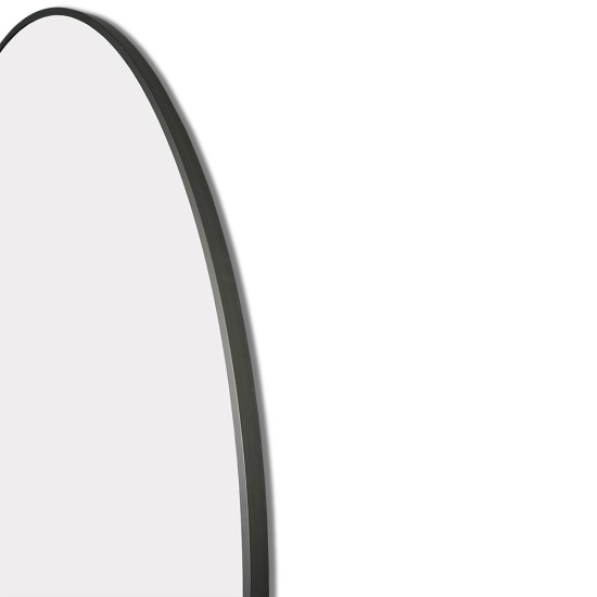 1200x850mm Backlit Gunmetal Grey Frame Arched LED Wall Mirror Demister Function
