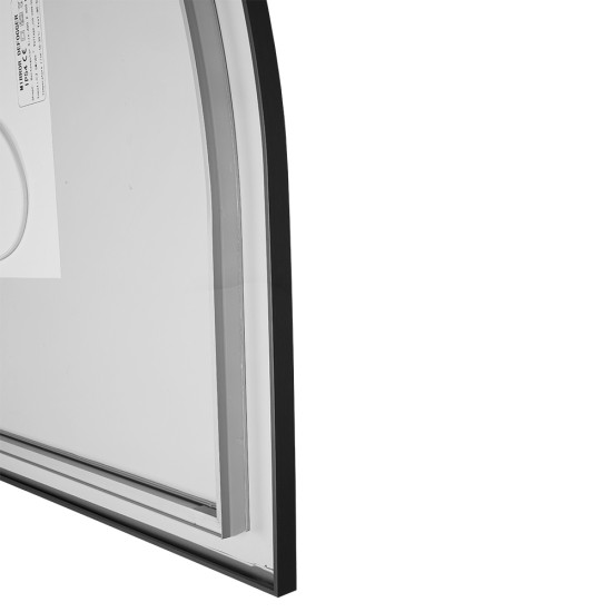 1200x850mm Backlit Gunmetal Grey Frame Arched LED Wall Mirror Demister Function