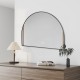 1200x850mm Backlit Gunmetal Grey Frame Arched LED Wall Mirror Demister Function