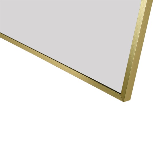 1200x850mm Backlit Brushed Yellow Gold Frame Arched LED Wall Mirror Demister