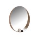 900mm Round Bathroom Vanity Decor MDF Frame Wall Mirror 2 Bracket Storage Shelf Half Moon Border