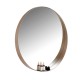 900mm Round Bathroom Vanity Decor MDF Frame Wall Mirror 2 Bracket Storage Shelf Half Moon Border