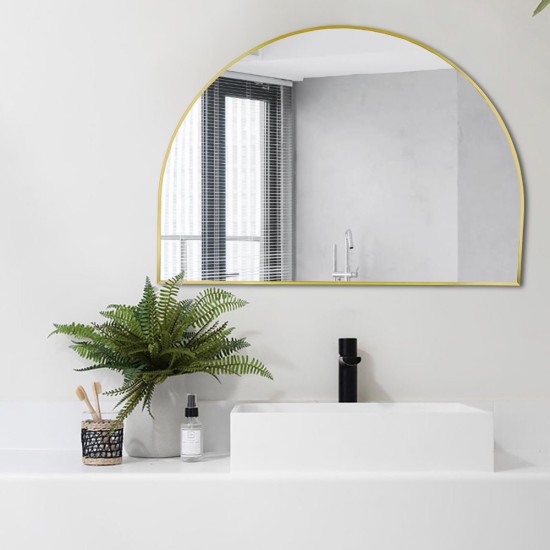 1200x850x20mm Gold Aluminum Framed Half Circle Mirror Decorative Wall Mirror Arc Mirror