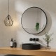 800x800x20mm Black Aluminum Framed Round Bathroom Wall Mirror