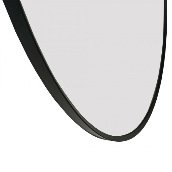 800x800x20mm Black Aluminum Framed Round Bathroom Wall Mirror