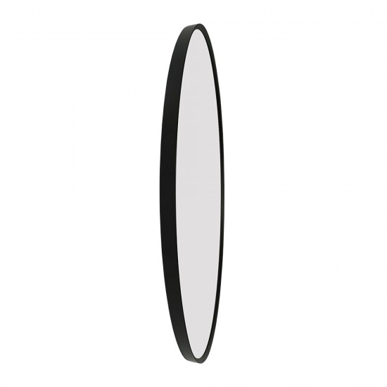 800x800x20mm Black Aluminum Framed Round Bathroom Wall Mirror