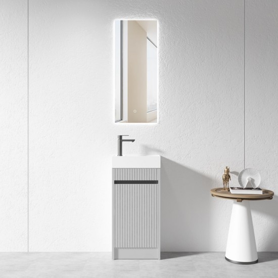 3D-40H 400mmx220mmx750mm Grey Hand Basin PLYWOOD FLOOR STANDING VANITY