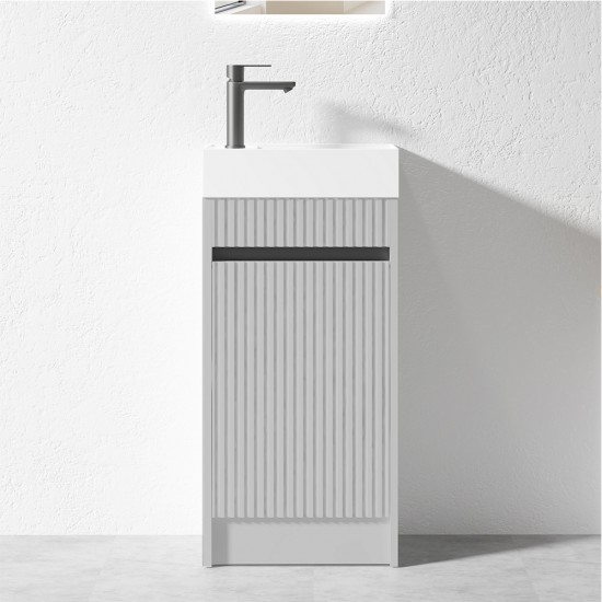 3D-40H 400mmx220mmx750mm Grey Hand Basin PLYWOOD FLOOR STANDING VANITY