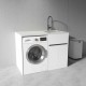 1200MM White Laundry Tub-Plywood Cabinet&Marble Bench with Sink