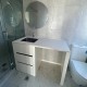 1500MM White Laundry Tub-Plywood Cabinet&Marble Bench with Sink