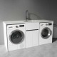 1800MM White Laundry Tub-Plywood Cabinet&Marble Bench with Sink