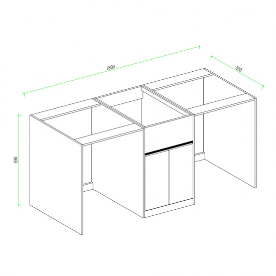 1800MM White Laundry Tub-Plywood Cabinet&Marble Bench with Sink