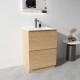 LX 600mm Plywood Floor Standing Vanity Unit With Ceramic Basin