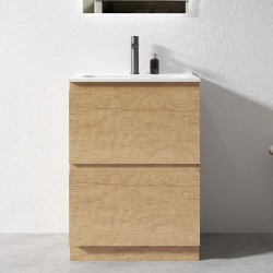 LX 600mm Plywood Floor Standing Vanity Unit With Ceramic Basin
