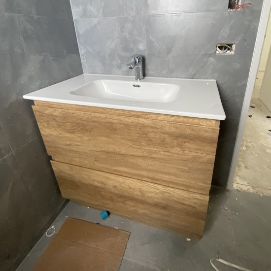 LX 750mm Plywood Floor Standing Vanity With Ceramic Basin