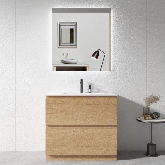 LX 900mm Plywood Floor Standing Vanity Unit With Ceramic Basin