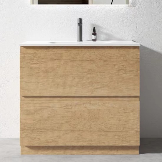 LX 900mm Plywood Floor Standing Vanity Unit With Ceramic Basin