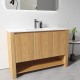 MK 1200x460x860mm Light Oak Floor Standing Vanity with Ceramic Basin