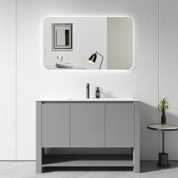 MK 1200x460x860mm Grey Floor Standing Vanity with Ceramic Basin