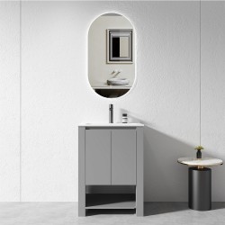MK 600x460x860mm Grey Floor Standing Vanity with Ceramic Basin