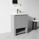 MK 600x460x860mm Grey Floor Standing Vanity with Ceramic Basin