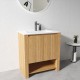 MK 750x460x860mm Light Oak Floor Standing Vanity with Ceramic Basin