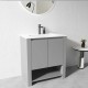 MK 750x460x860mm Grey Floor Standing Vanity with Ceramic Basin