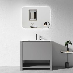MK 900x460x860mm Grey Floor Standing Vanity with Ceramic Basin