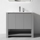 MK 900x460x860mm Grey Floor Standing Vanity with Ceramic Basin