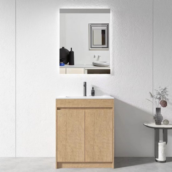 SM 700mmx360mmx850mm Plywood Floor Standing Vanity with Ceramic Basin