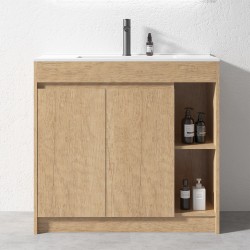 SM 900mmx360mmx850mm Plywood Floor Standing Vanity with Ceramic Basin