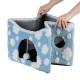 Sky Patter Double-Layer Cat House with Scratching Mat Foldable Enclosed Cat Cave Pet Cube House Nest for Indoor