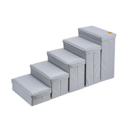 5 Steps Foldable Storage Stairs Steps For Small Dogs Cat Pet Climbing Ladder Suitable For High Beds Couch Sofa