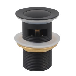 32/40mm Solid Brass Basin Pop Up Waste with Overflow Matt Black