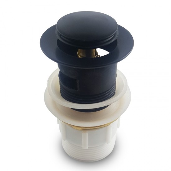 32/40mm Solid Brass Basin Pop Up Waste with Overflow Matt Black