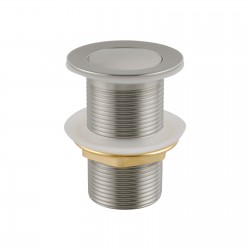 32/40mm Brushed Nickel Solid Brass Basin Pop Up Waste NO Overflow