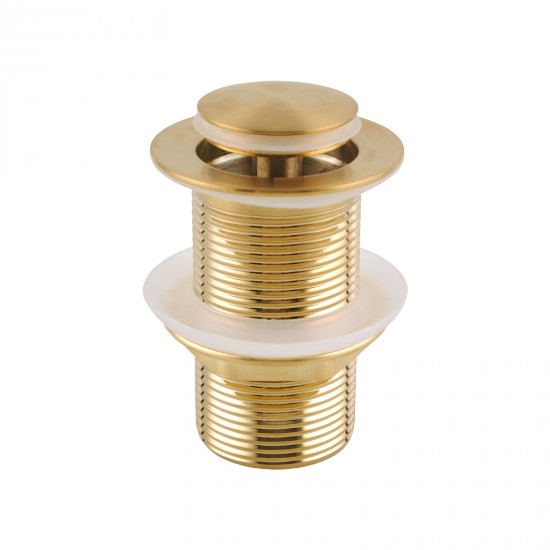 32/40mm Brushed Yellow Gold Solid Brass Basin Pop Up Waste NO Overflow