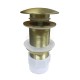 32/40mm Brushed Yellow Gold Mushroom Solid Brass Basin Pop Up Waste NO Overflow