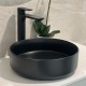 355*355*120mm Bathroom Round Above Counter Matt Black Ceramic Wash Basin