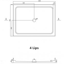 1200x900mm Rectangle Shower Tray Center/Side Waste